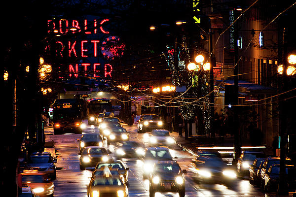Pike Place Market at Night J392 Photograph